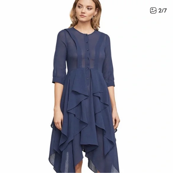 Bcbg joyvita asymmetrical ruffle dress - Picture 3 of 4